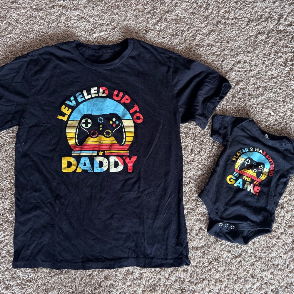 Matching Gamer T-Shirt and Onesie Set
